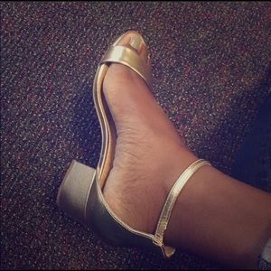 Gold Block Heels